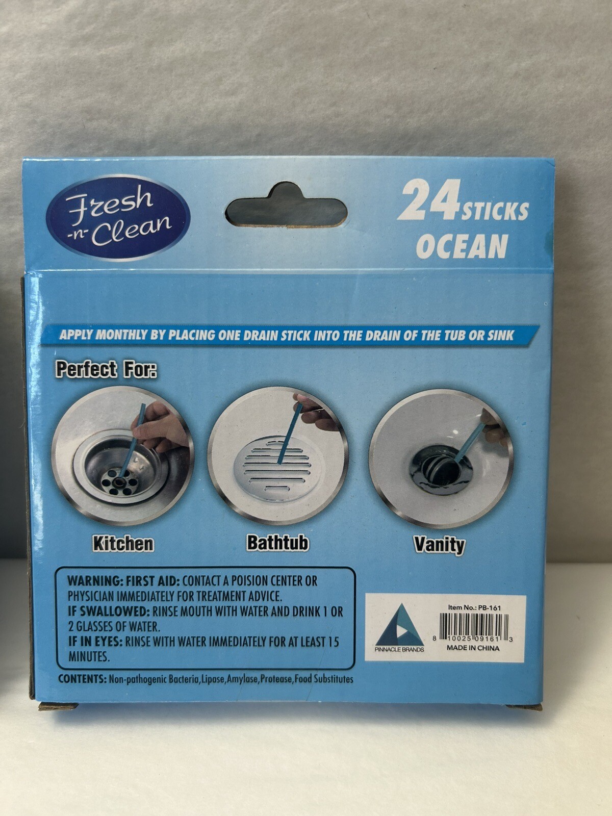 New Fresh -n- Clean Drain Odor Sticks Ocean Scent 2-PACK 48 Sticks Total