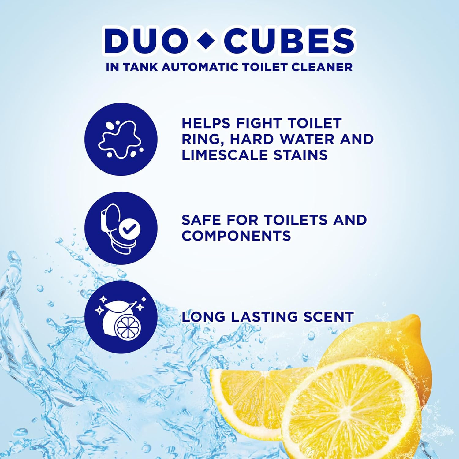In-Tank Toilet Cleaner Clear Water Duocubes, 4Ct, Lemon Fresh