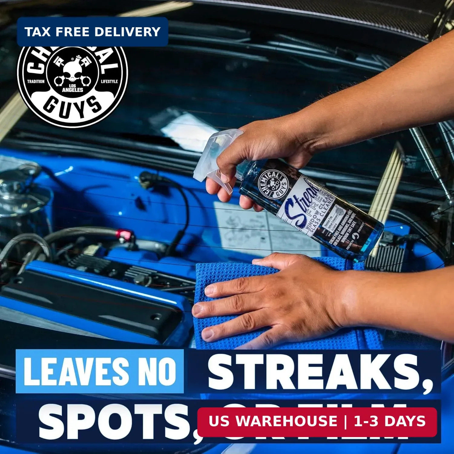 Chemical Guys, Streak-Free Glass & Window Cleaner for Tinted Windows, 16 oz | Am