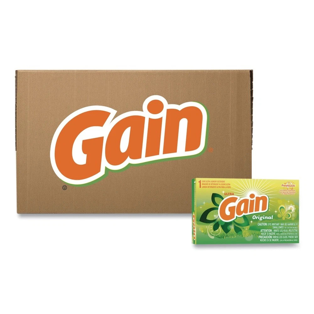 Gain 49338 Original Scent Powder Laundry Detergent 1.8 oz 156 Boxes/Carton New