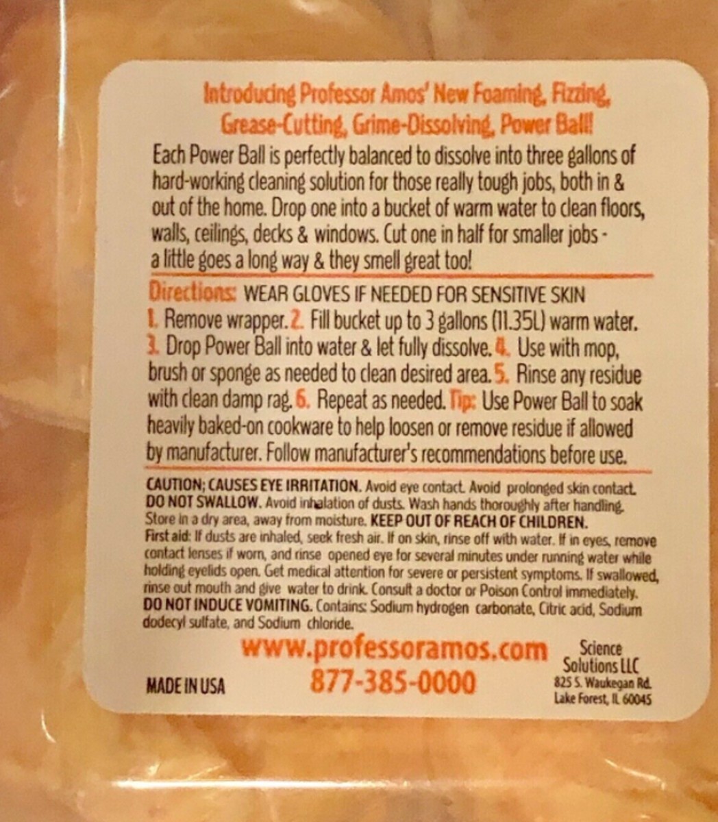 Professor Amos Concentrated Power Balls 8 Count Pack ~ CITRUS ZEST SCENT