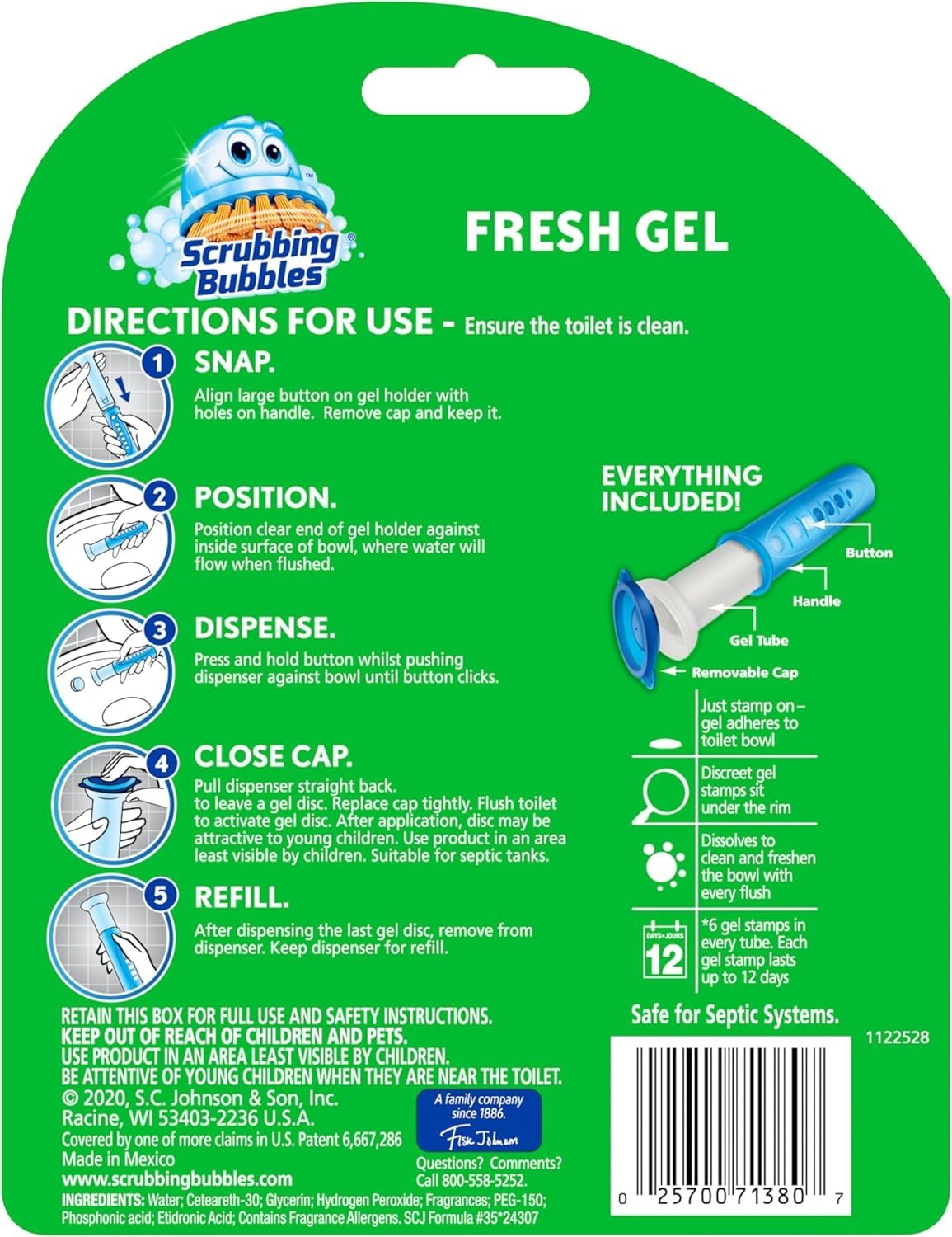 Scrubbing Bubbles Fresh Gel Toilet Bowl Cleaning Stamps, Helps Keep 6 Fresh Gel