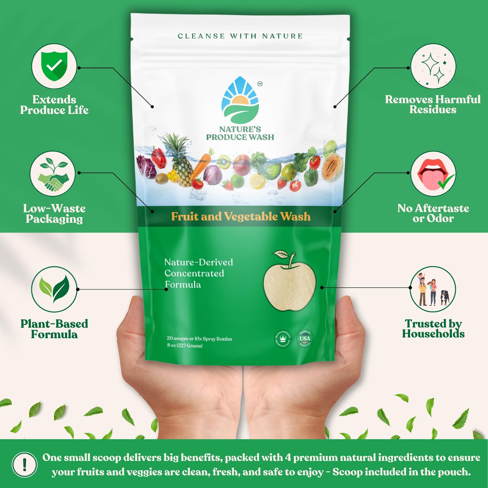 Natures Produce Wash, Fruit and Vegetable Wash, Removes Unwanted Residue, Ext…