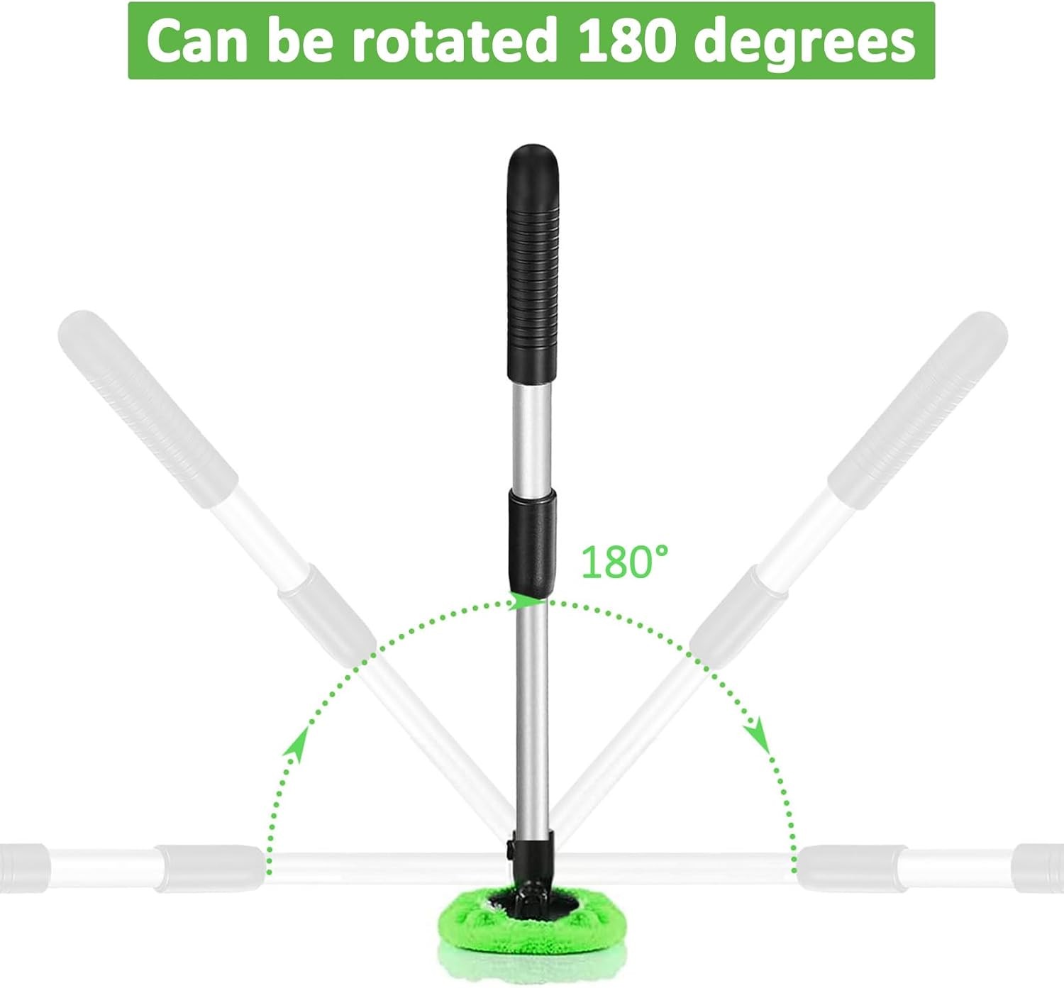 Windshield Cleaner Tool Car Auto Window Cleaning Tool Extendable&Microfiber Pads