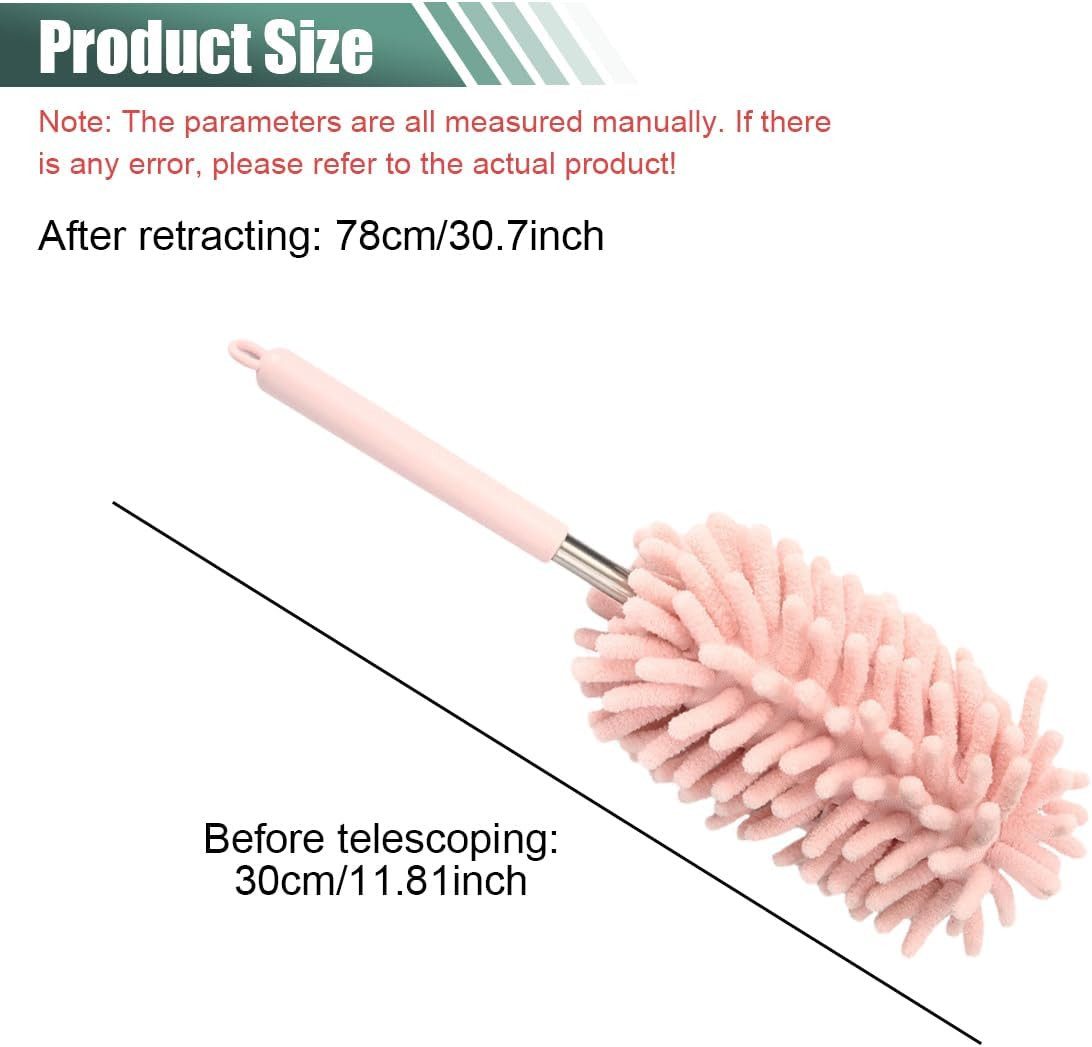 2PCS Car Interior Duster, Soft Chenille Detailing Brush with Extension Pole, Was