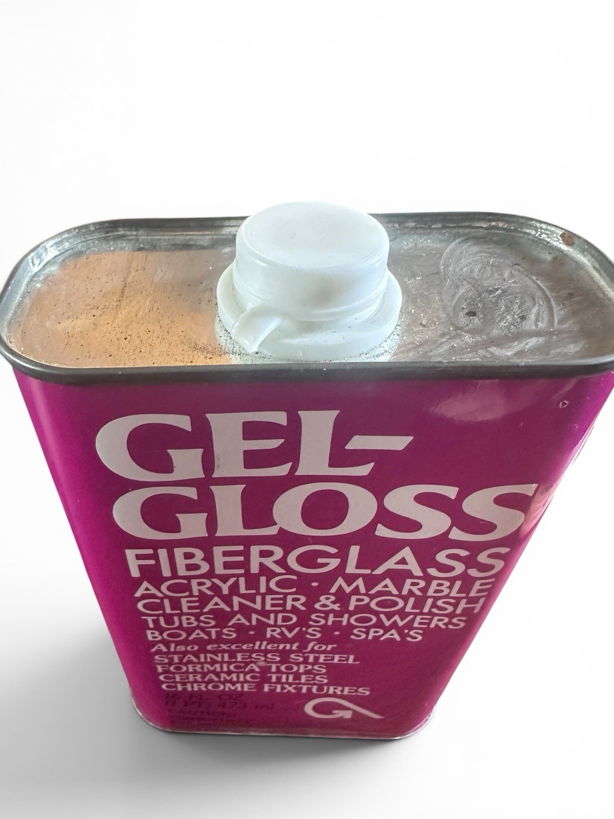 Gel-Gloss One Step Cleaner & Polish 16oz Can For Fiberglass and Marble Full New