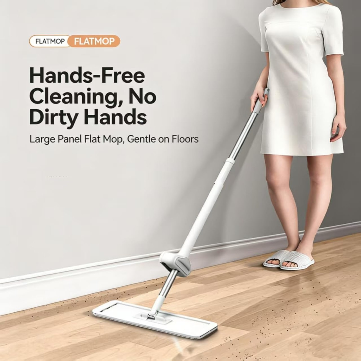 Wet Dry Flat Microfiber Mop for Hardwood Floors, 6 Washable Pads Included, 36…