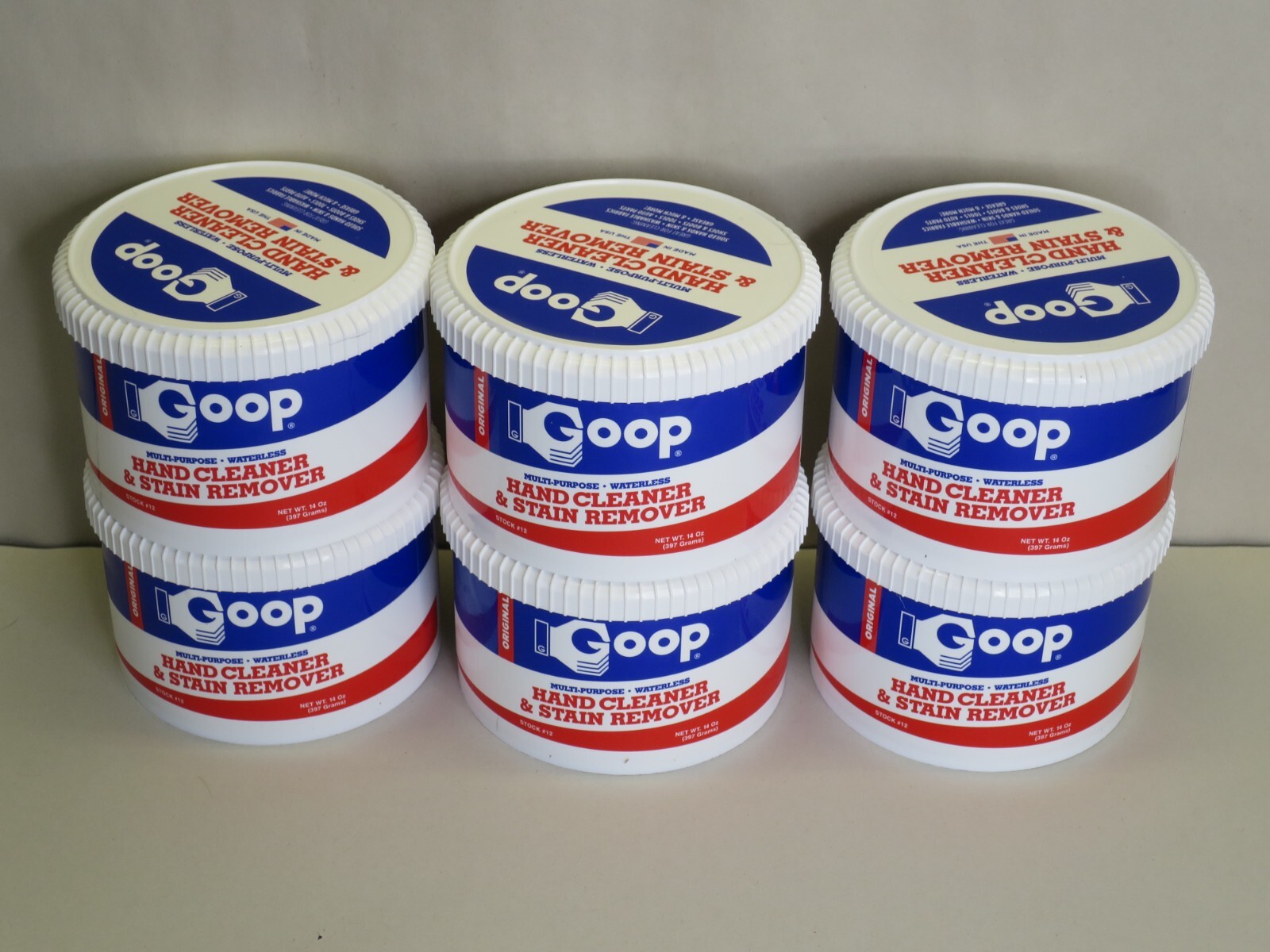 Goop 14oz. Multi-Purpose Water-less Hand Cleaner & Stain Lifter Case of 6