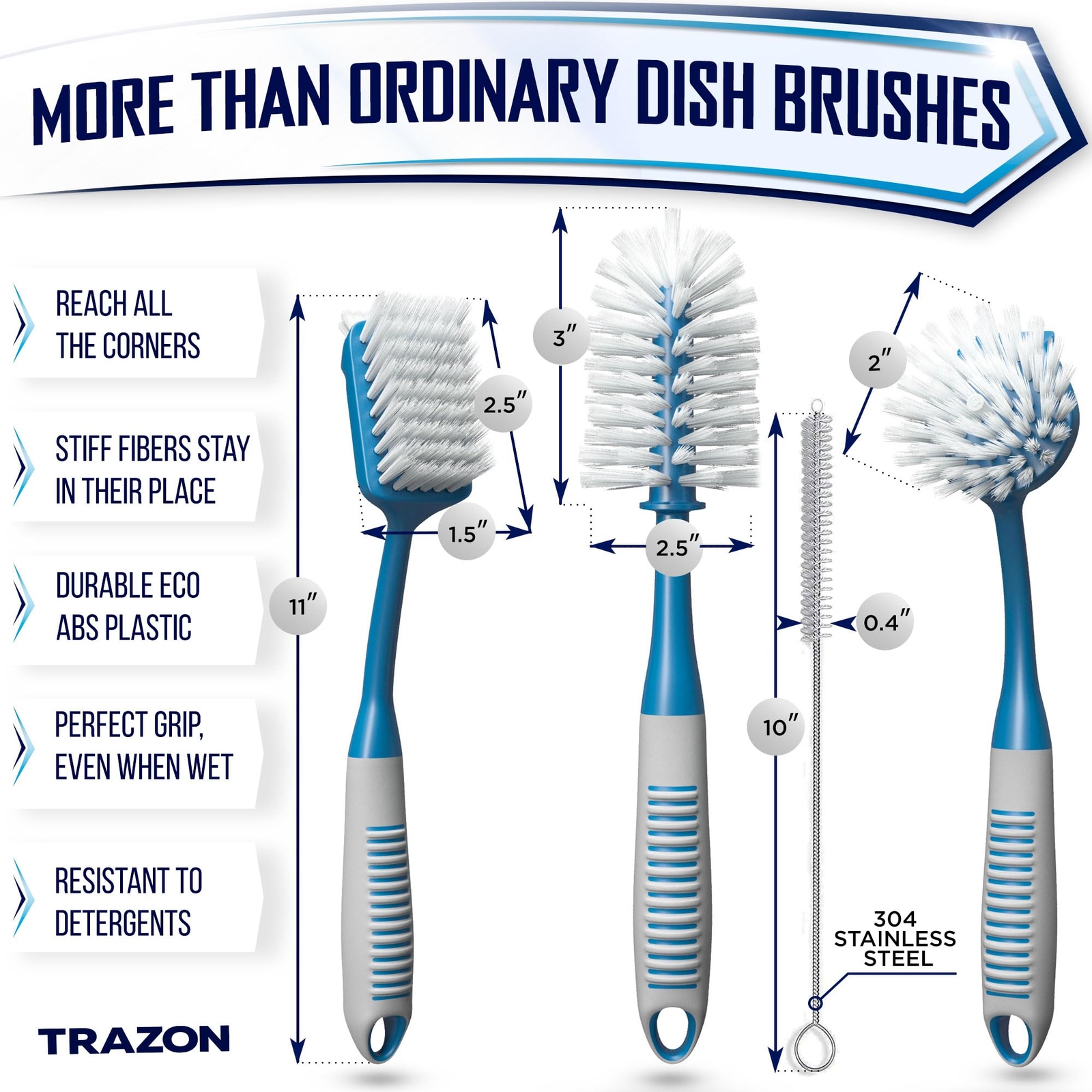 Dish Brush Set Of 4 With Bottle Water Brush Dish Scrub Brush Scrubber Brush And