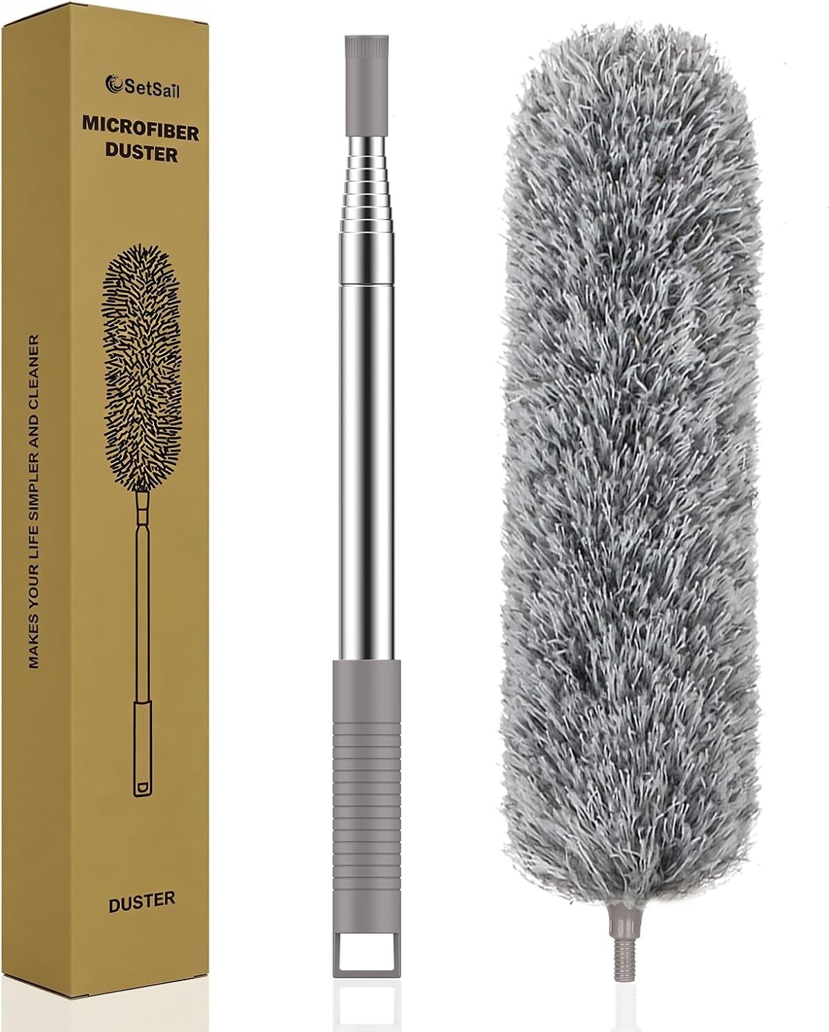 Telescoping Microfiber Duster 100-Inch – Ideal for High Ceilings and Furniture