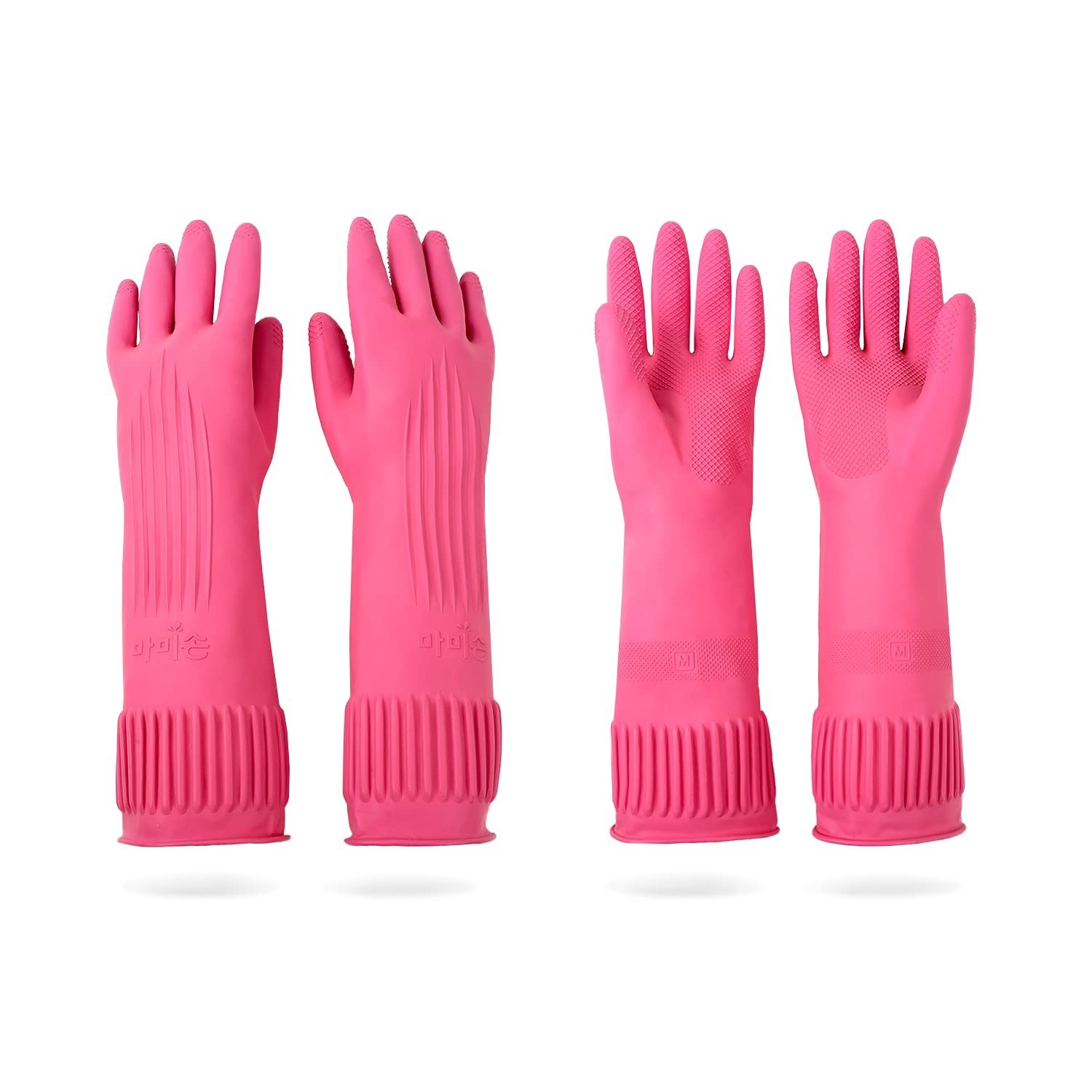 Mamison 2 Pairs Reusable Waterproof Household Dishwashing Cleaning Rubber Glo…