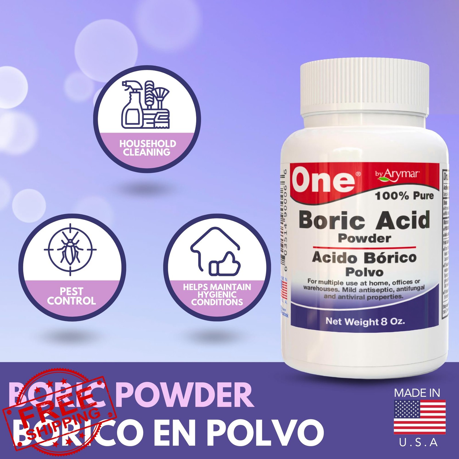 Arymar Boric Powder 8 Ounce Household Cleaner