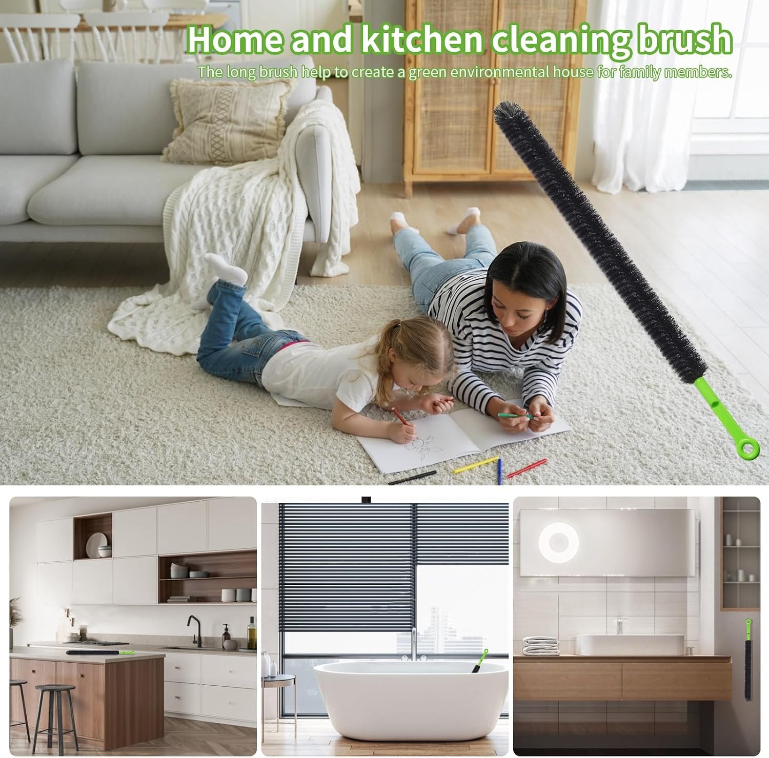 2 Pcs 17” Flexible Sink Drain Cleaner Brush Long Pipe Cleaner Brush for Cleaning