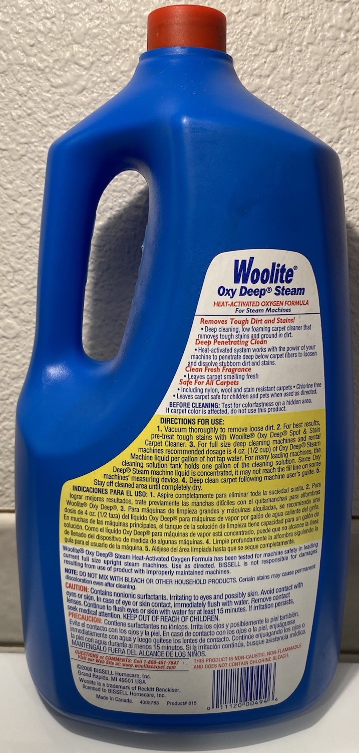 Vintage 2006 Woolite Oxy Deep Steam Carpet Cleaner 128 Oz For Steam Machines