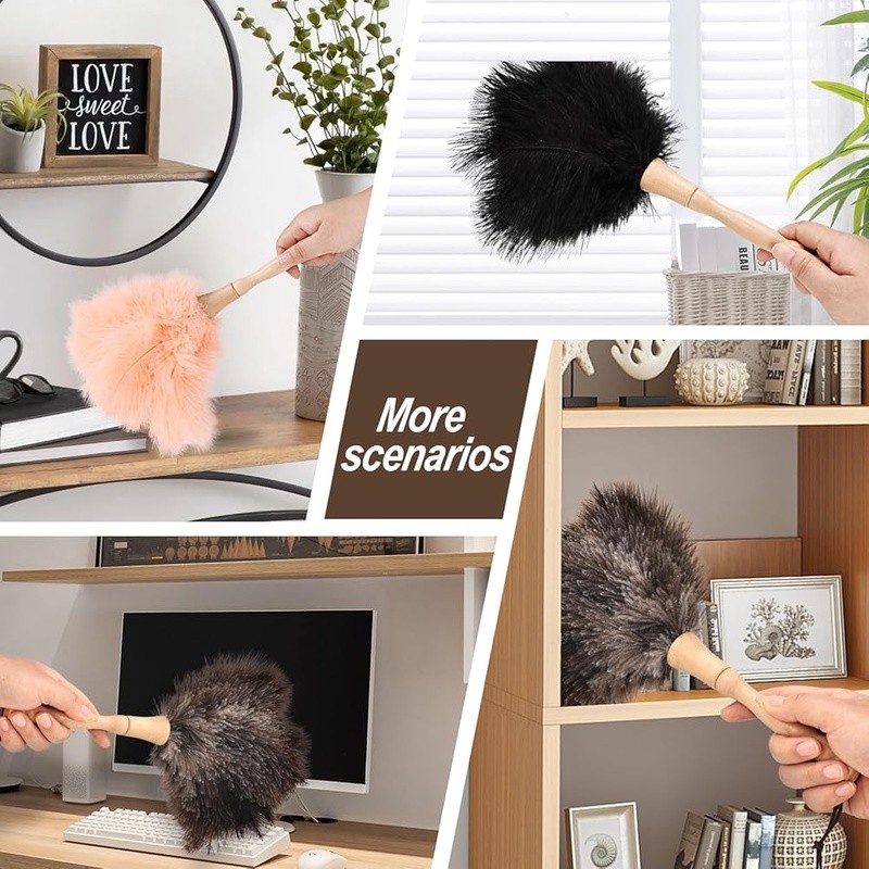 Ostrich Feather Duster High Quality Dusting Tool Home Office Car Cleaning New