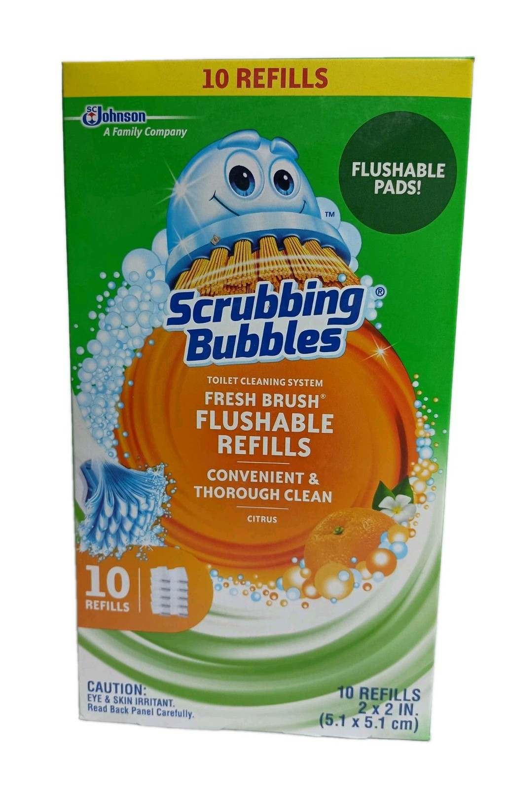 5 Packs Scrubbing Bubbles Fresh Brush Flushable Refills Citrus 10 Count Each