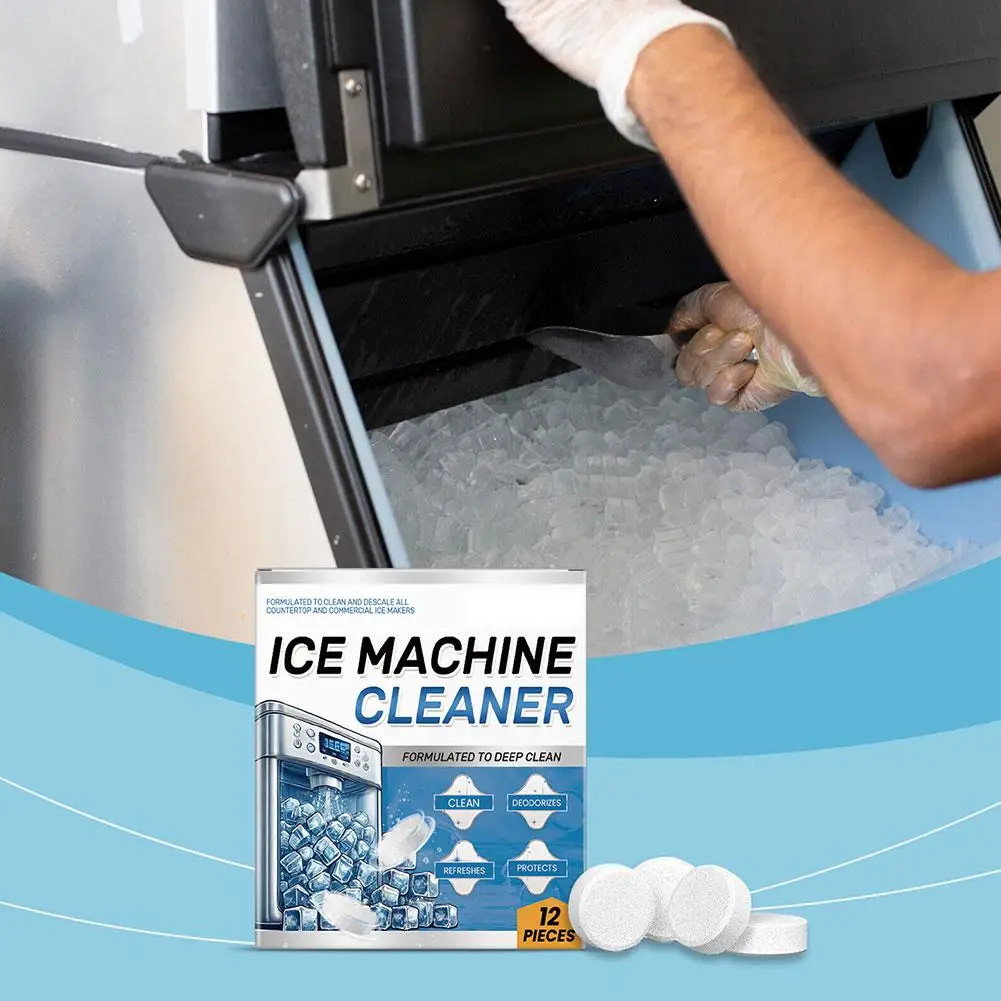 12Pcs Ice Machine Cleaning Tablets Home Appliance Care Descaling Deodorizing Pro