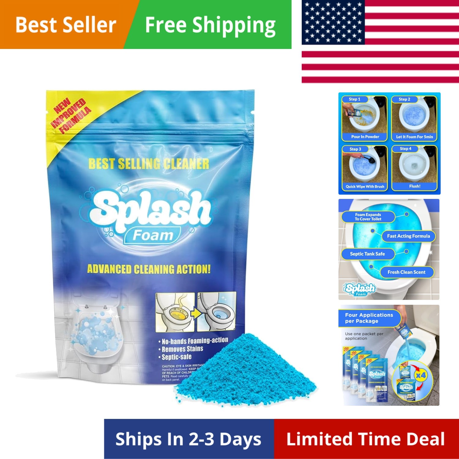 Toilet Cleaner – Self Activating Cleaning Powder for Toilet Bowl Cleaning