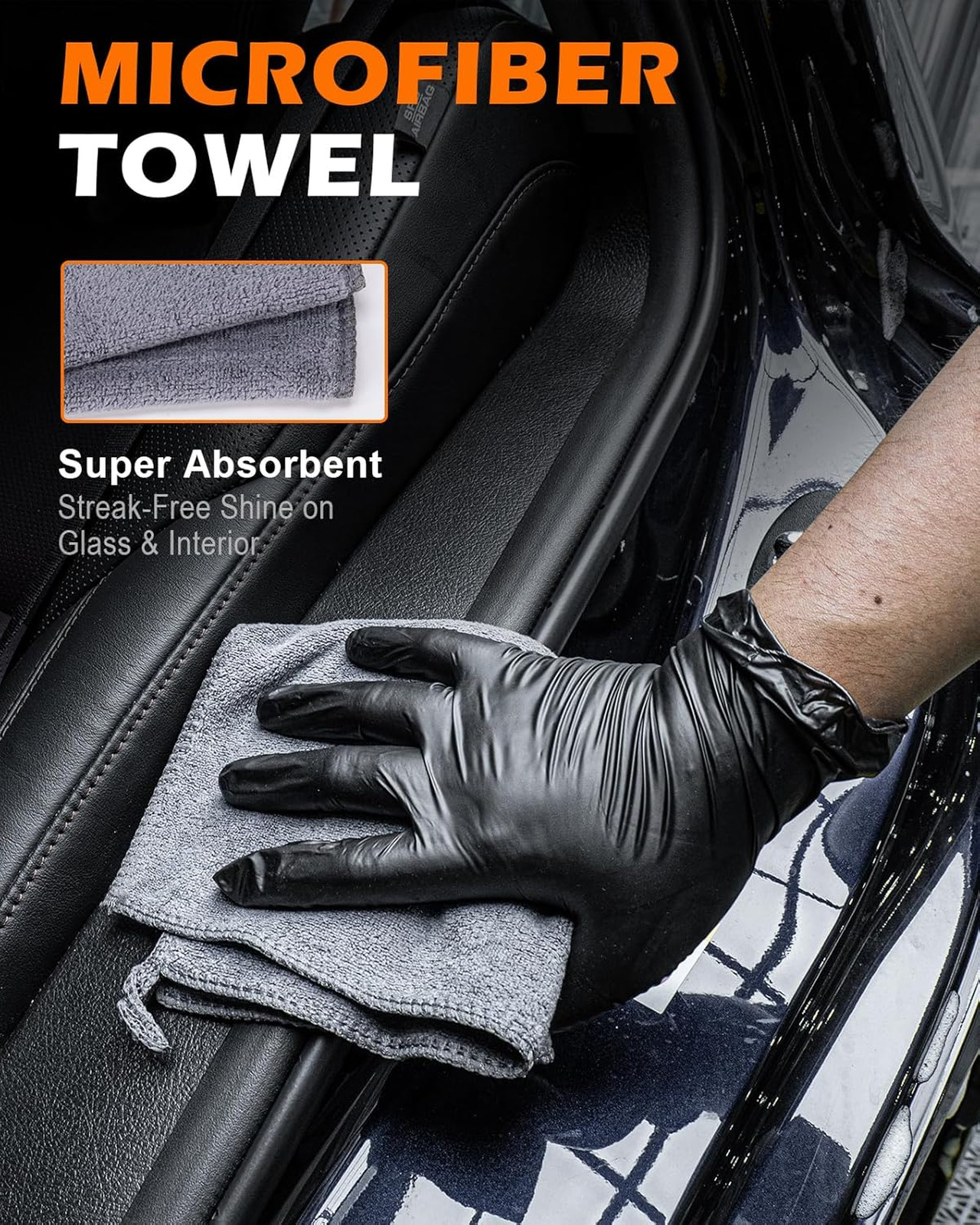 Car Interior Detailing Kit 8 Pieces with Cleaning Gel Microfiber Towel Air Vent