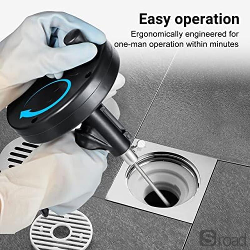 Heavy Duty Drain Auger Snake 25FT Plumbing Tool For Sink & Toilet Clogs