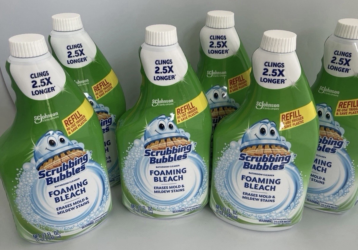 Pack Of 6 Scrubbing Bubbles Foaming Bleach Bathroom Cleaner Refill 32 Fl oz Each