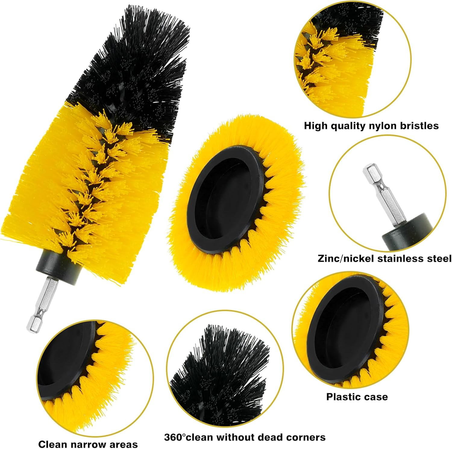 8 Pcs Drill Brush Attachment Set, Power Cleaning Scrub Brush Kit with Extend