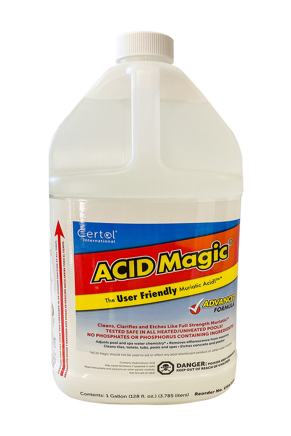 *NEW* 4x – 1 GAL. CERTOL ACID MAGIC® USA/128 – BUFFERED MURIATIC ACID Exp. 2025