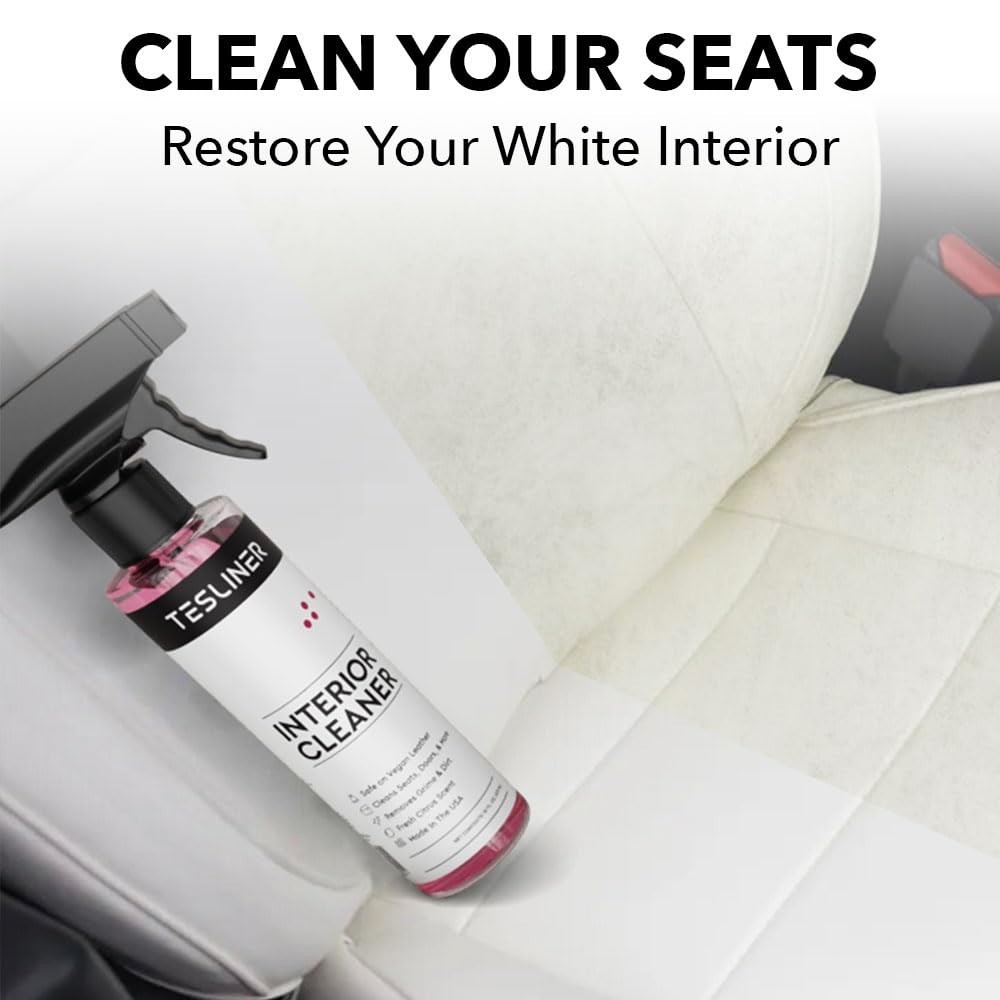 Vegan Leather Seat Cleaner & Stain Remover for Tesla Model Y, 3, S, X, Cybertruc