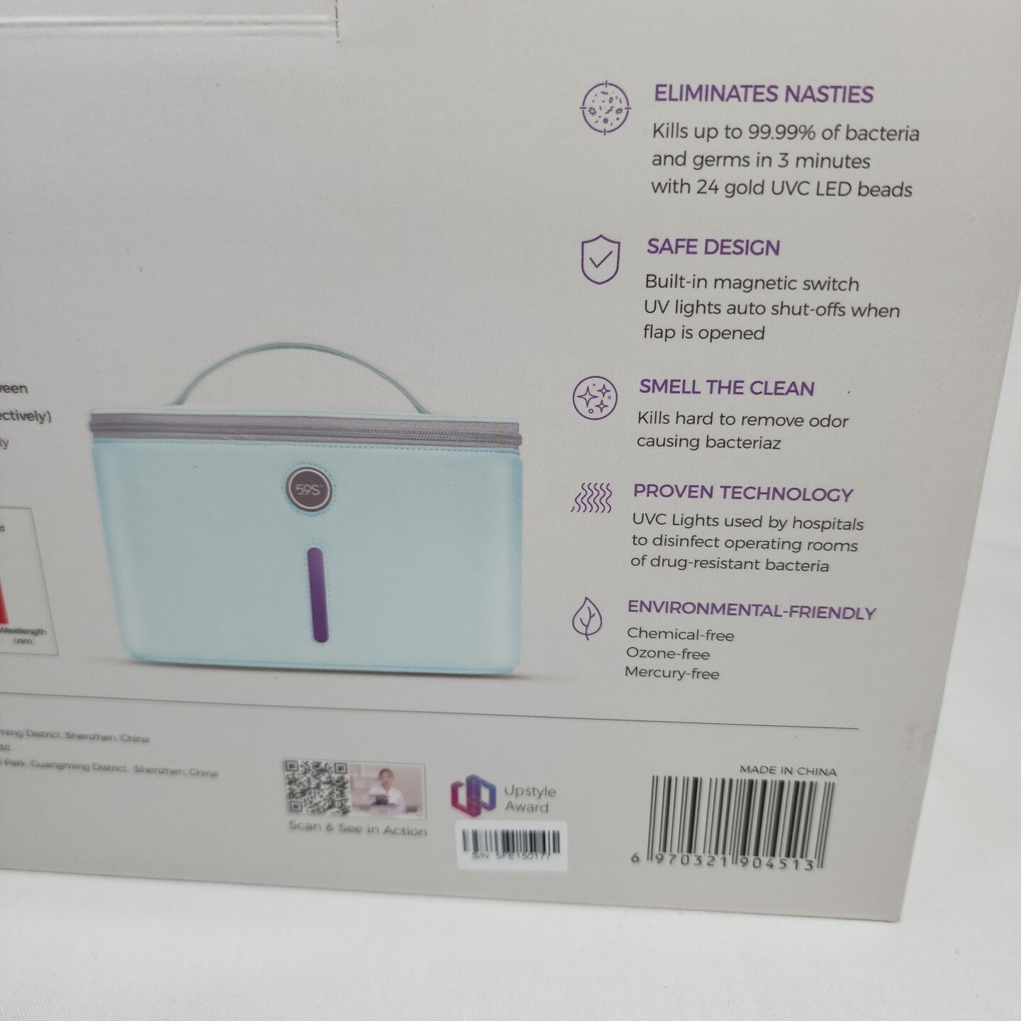 59S Multiuse Sterilizer 3 Minute Quick Disinfection UVC Sterilization Bacteria
