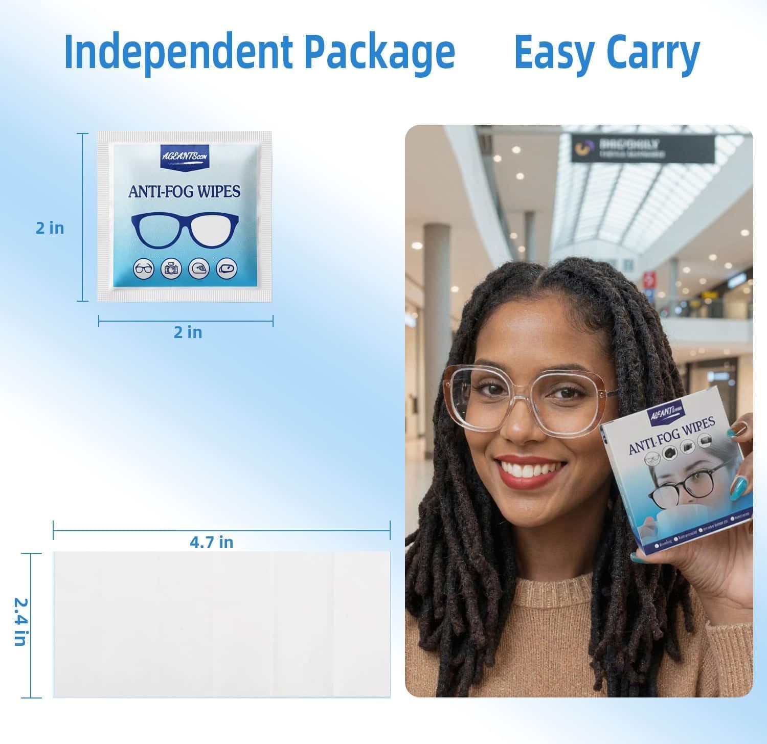 Anti-Fog Wipes for Glasses – Eye Glasses Cleaner Wipes,Indivily