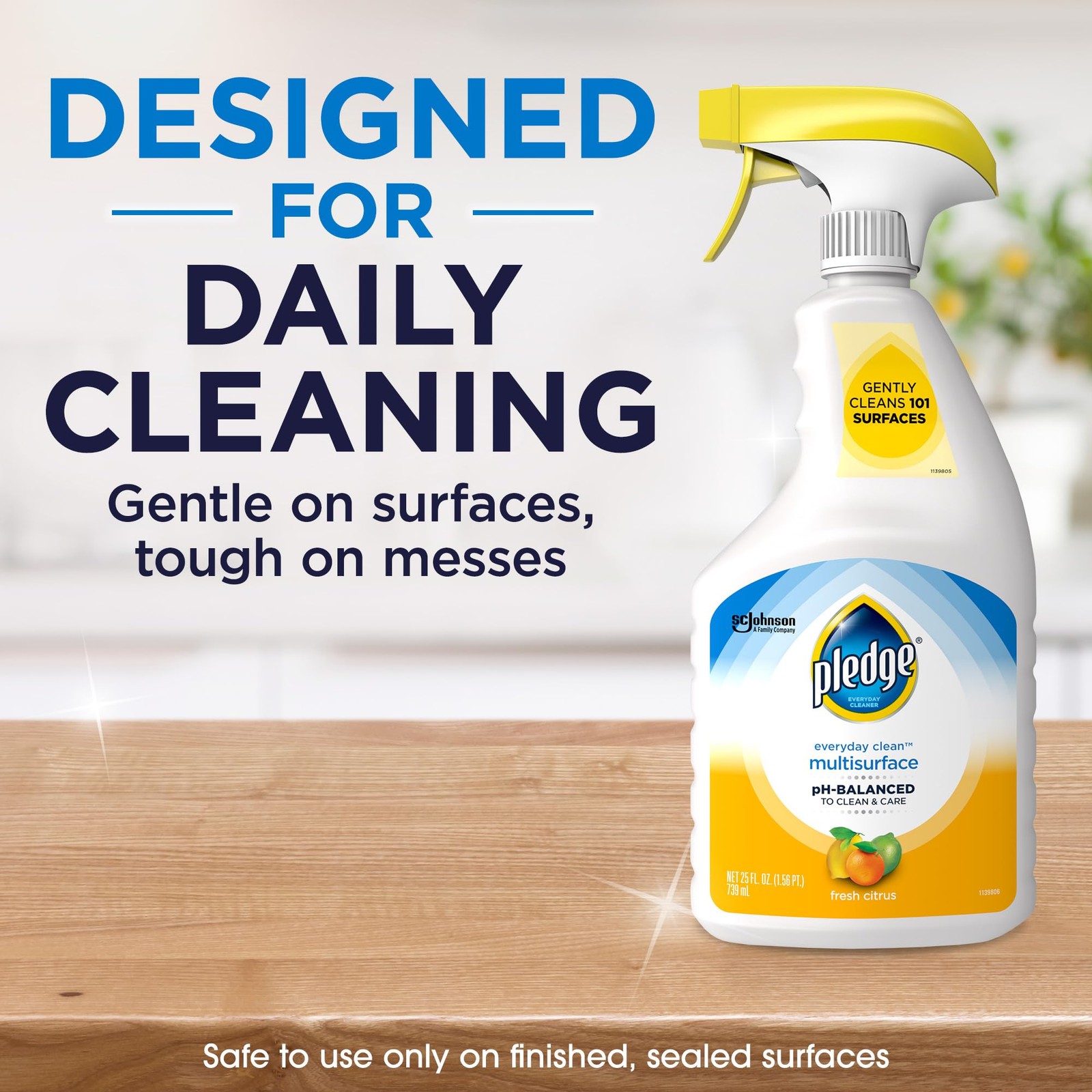 Pledge pHBalanced Multisurface Cleaner Spray for Everyday Care, Fresh Citrus …