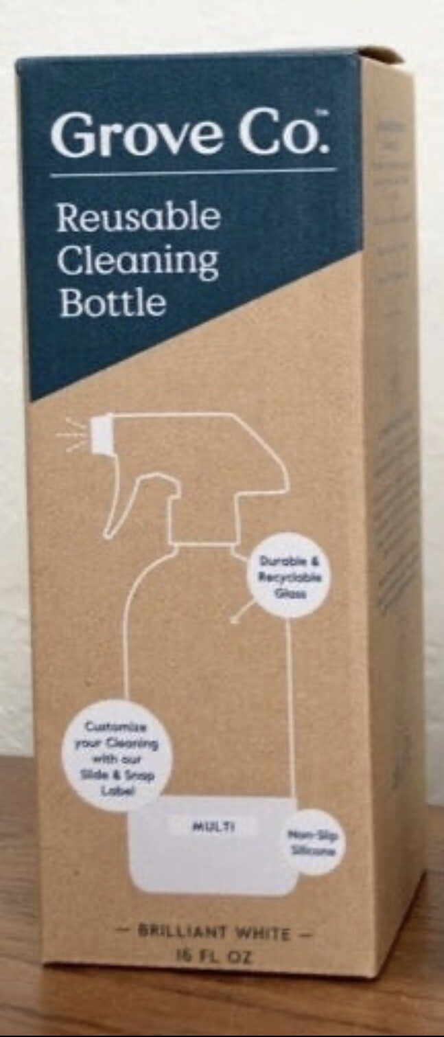 Grove Co Glass Spray Bottle with Silicone Sleeve – Brilliant White