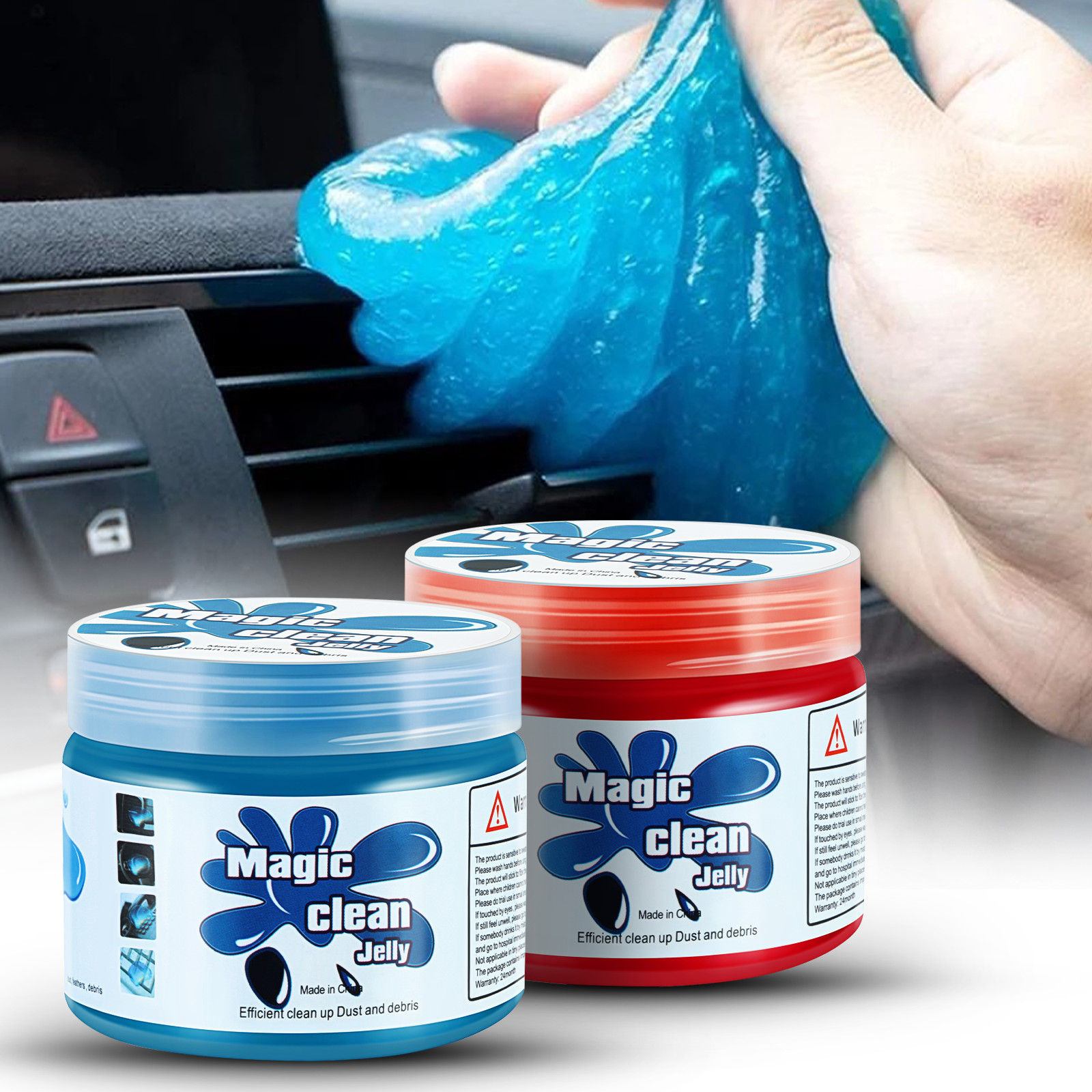 2 Piece Multi Purpose Cleaning Gel Jelly Detailing Tool Dust Car Home Keyboard