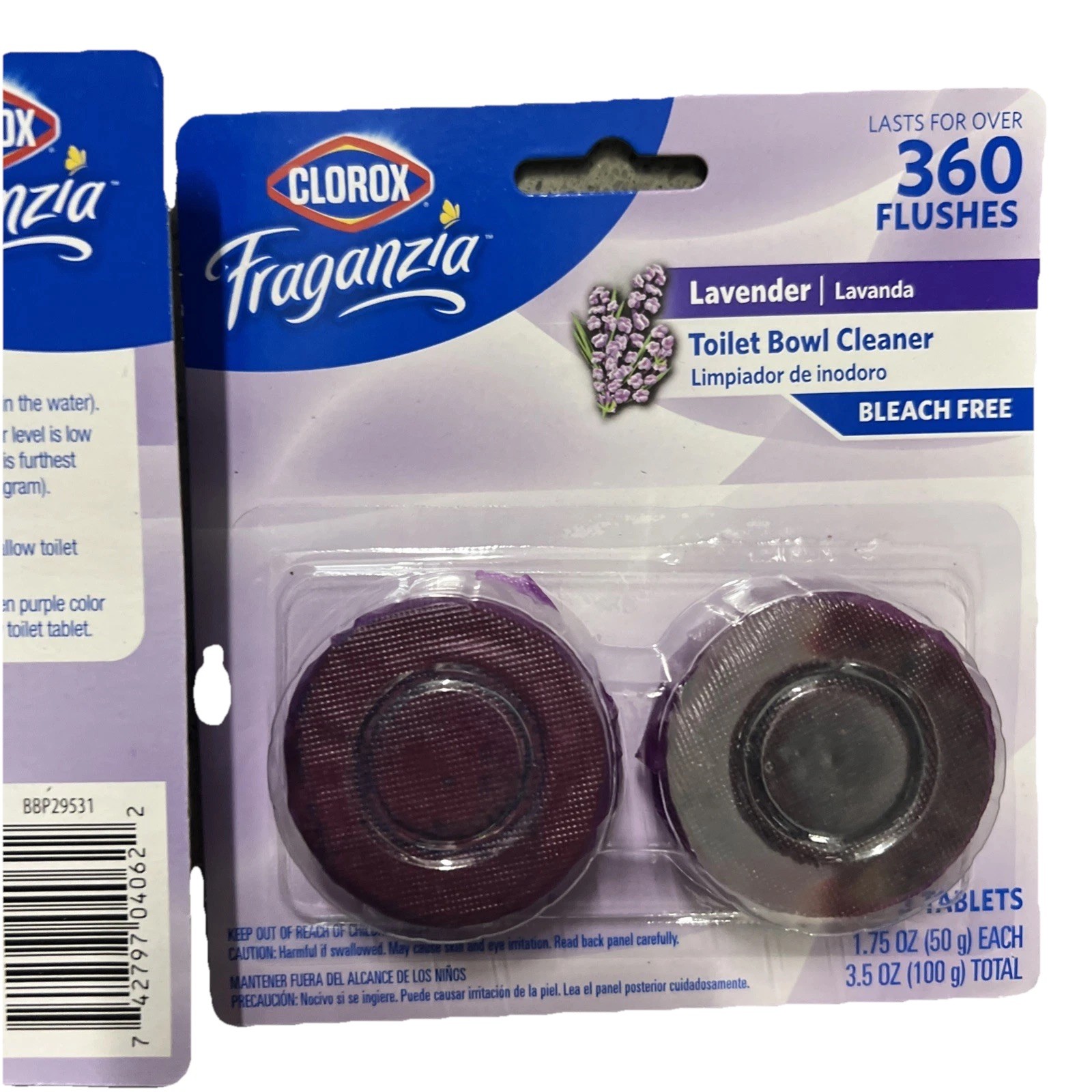 Clorox Fraganzia Toilet Bowl Cleaner Tablets 2 tablets each 2-Pack 4 Tablets DBF