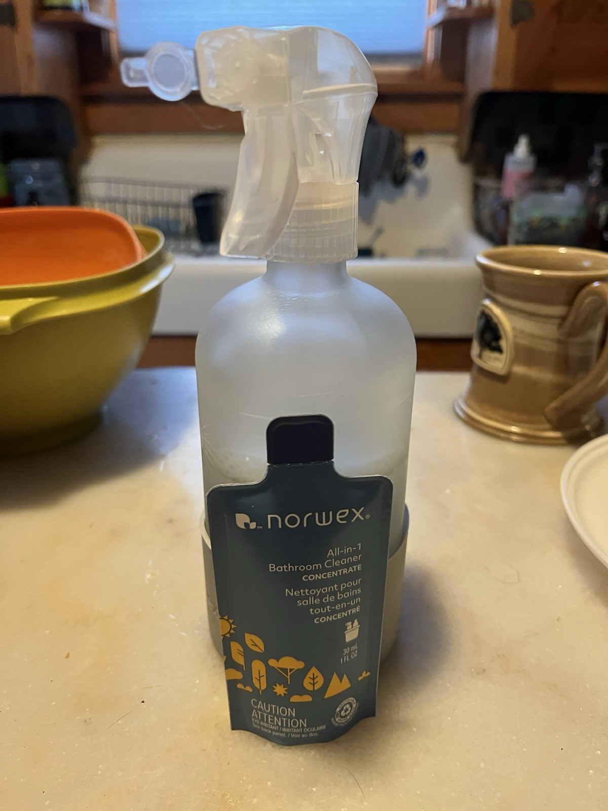 Norwex All-in-1 Bathroom Cleaner Concentrate 1 packet & 1 Forever Bottle