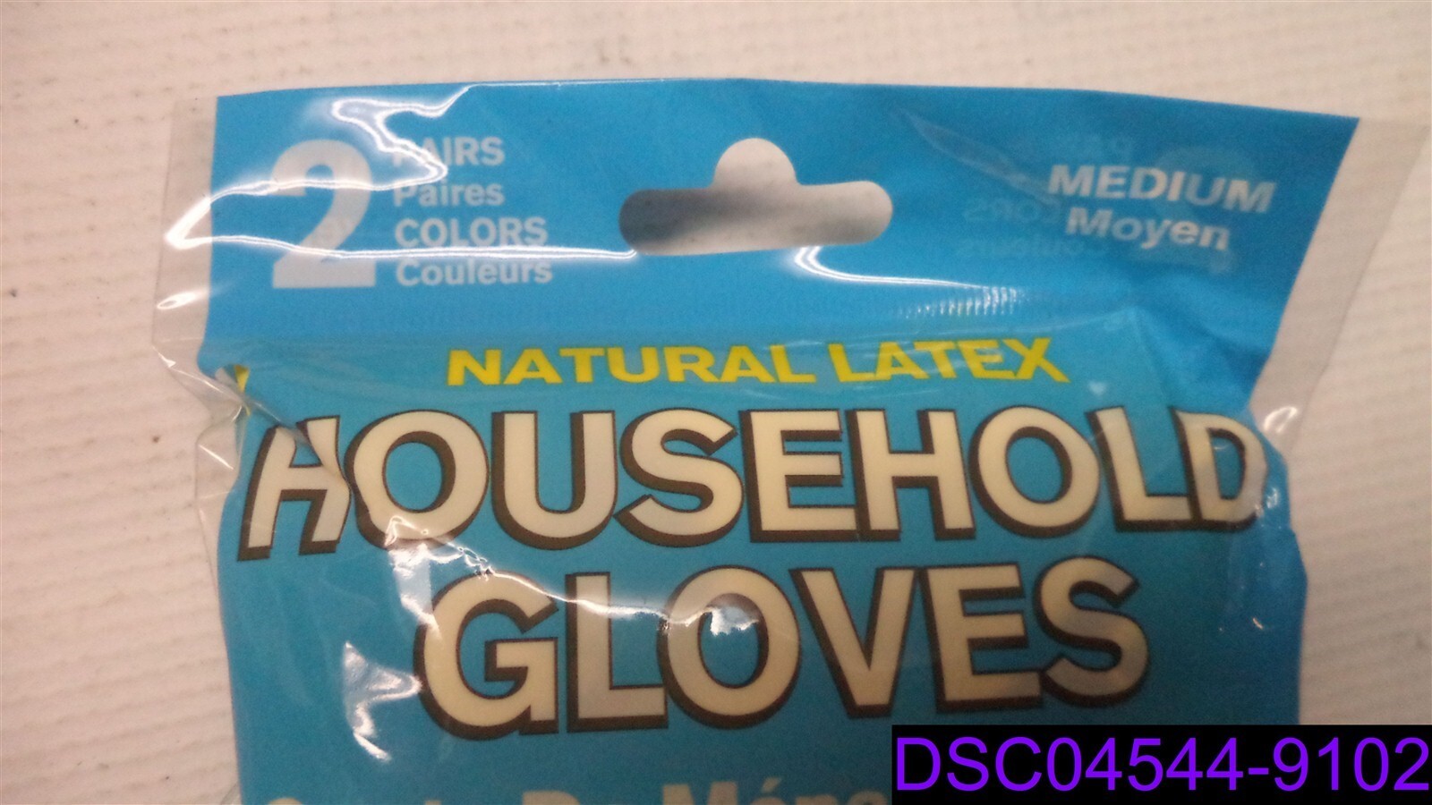 Qty = 8 Pairs (4 Packs x 2): natural Latex Household Gloves Yellow/Blue Medium