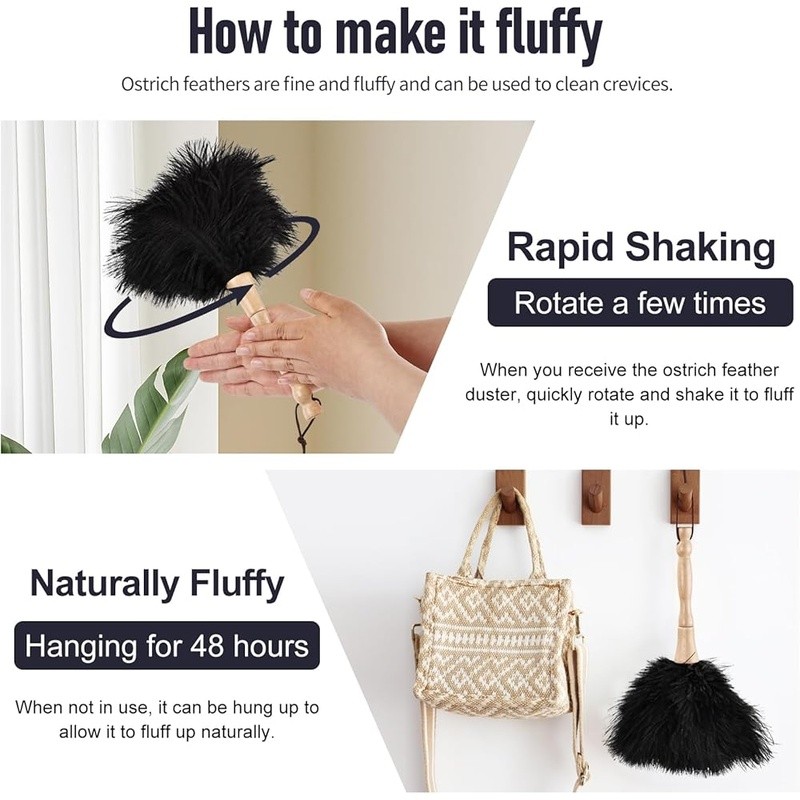 Ostrich Feather Duster High Quality Dusting Tool Home Office Car Cleaning New