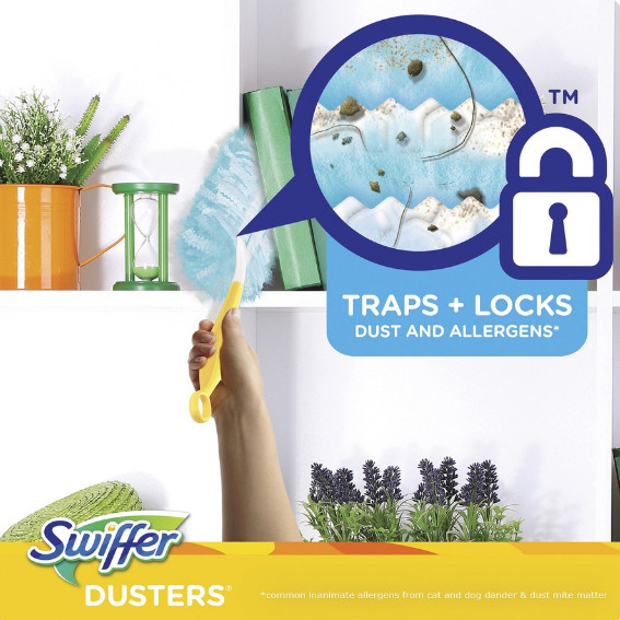 Swiffer 21459 Dusters Refills Unscented Dust Lock Fiber Blue 10 Ct Box Single