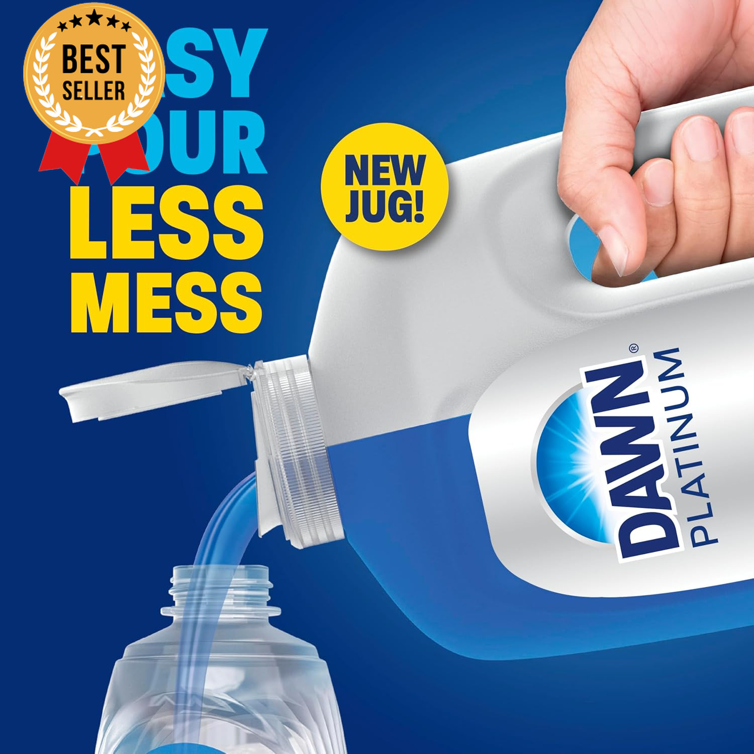 Platinum Dish Soap Refill Fresh Rain Scent 51.5oz 2 Pack Liquid Detergent