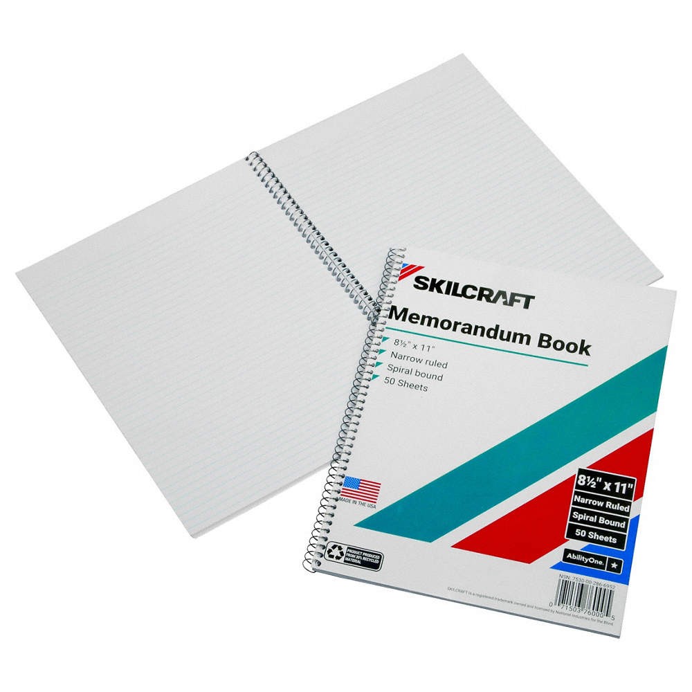 SKILCRAFT 7530-00-286-6952 Notebook, 8 1/2″ X 11″ In, White 803T83