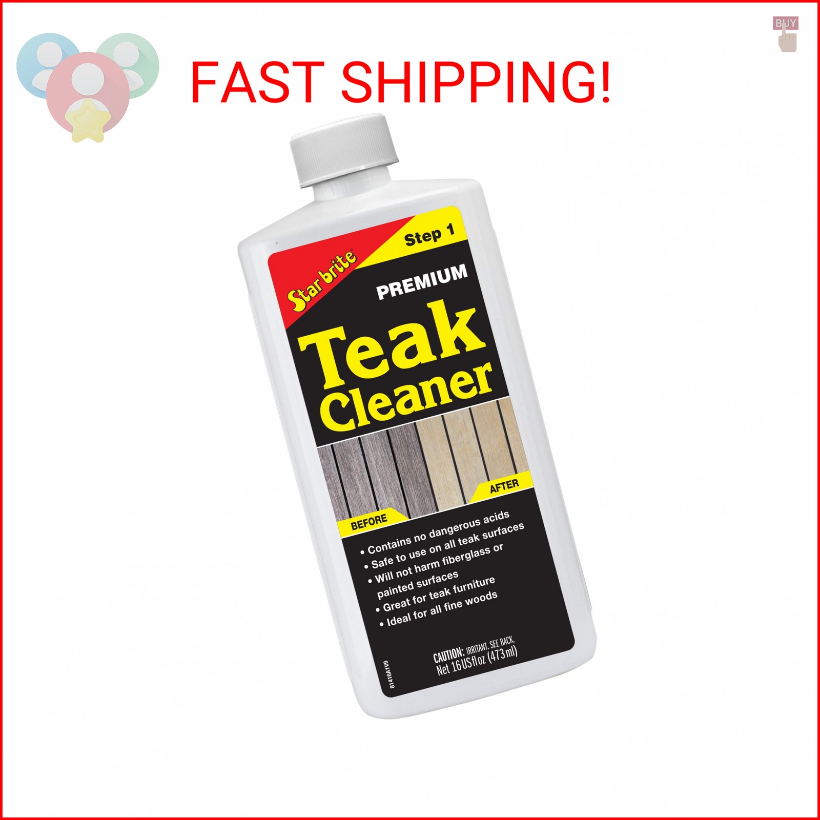 STAR BRITE Premium Teak Cleaner – Restore, Renew & Refresh Old Weathered Gray Te