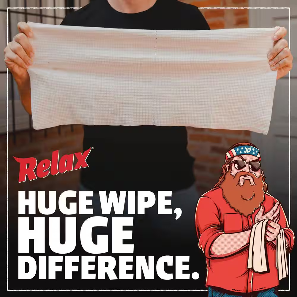 50-Ct Relax Super Towels – XL Grease Destroying Multi-Purpose BBQ Grill Wipes –