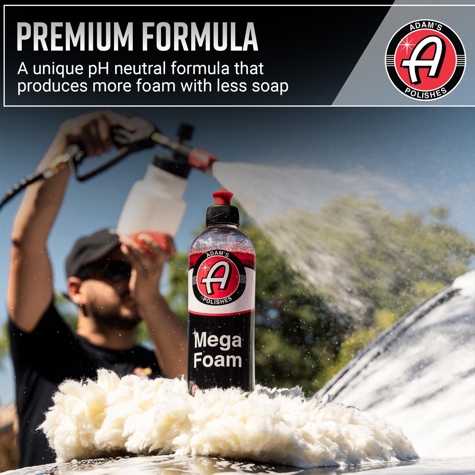 Adam’s Mega Foam (16oz) – pH Neutral Car Soap For Car Washing, Concentated Fo…