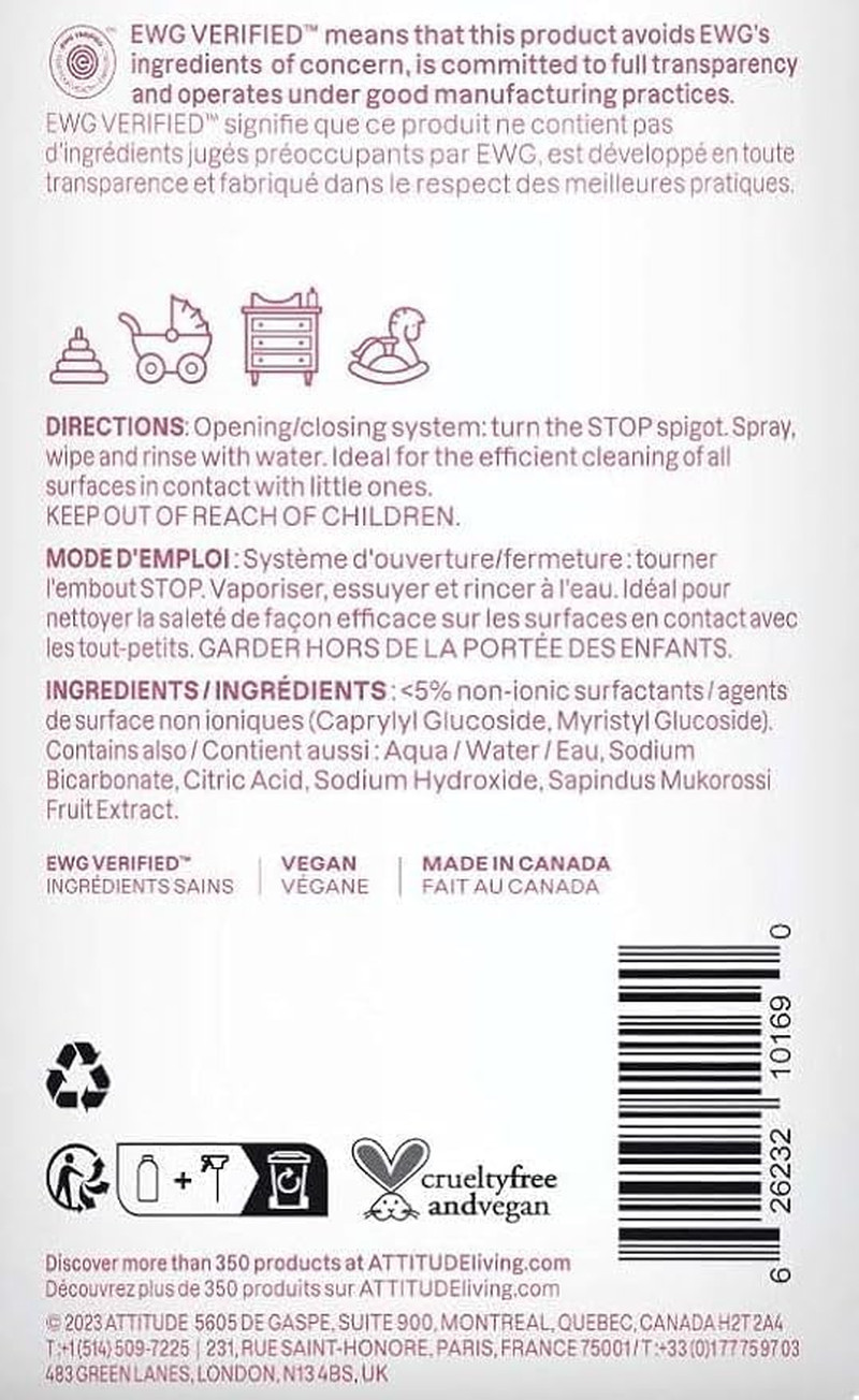 Toy and Surface Cleaner, EWG Verified Multi-Surface Products, Vegan, Naturally D