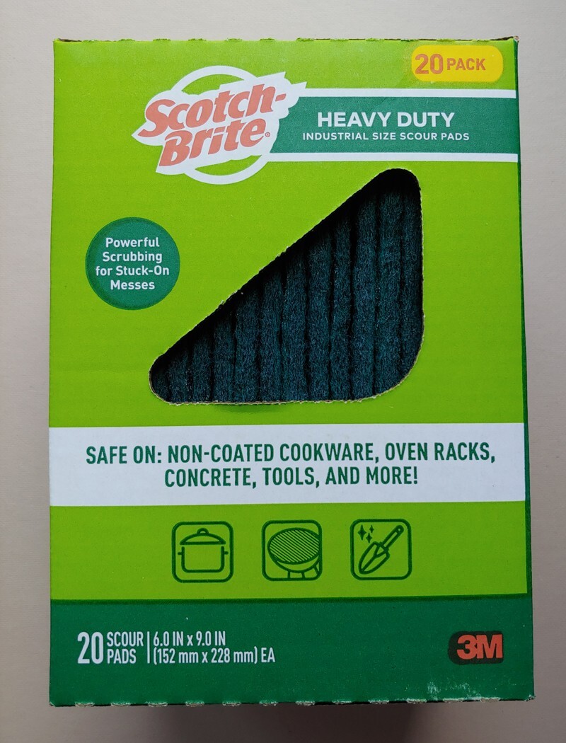 3M Scotch-Brite Green Score Pads Heavy Duty Industrial Size 6″x9″ 20pads
