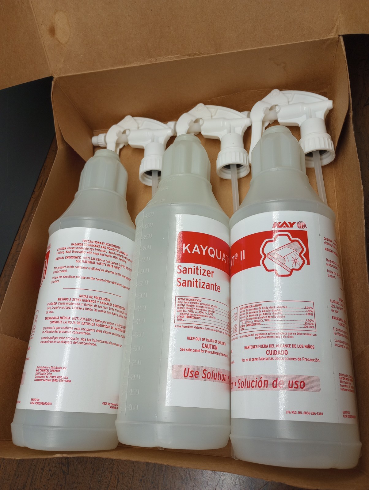 Kay Ecolab Multi Surface 32oz Plastic Trigger Spray Bottles 3 pk Empty