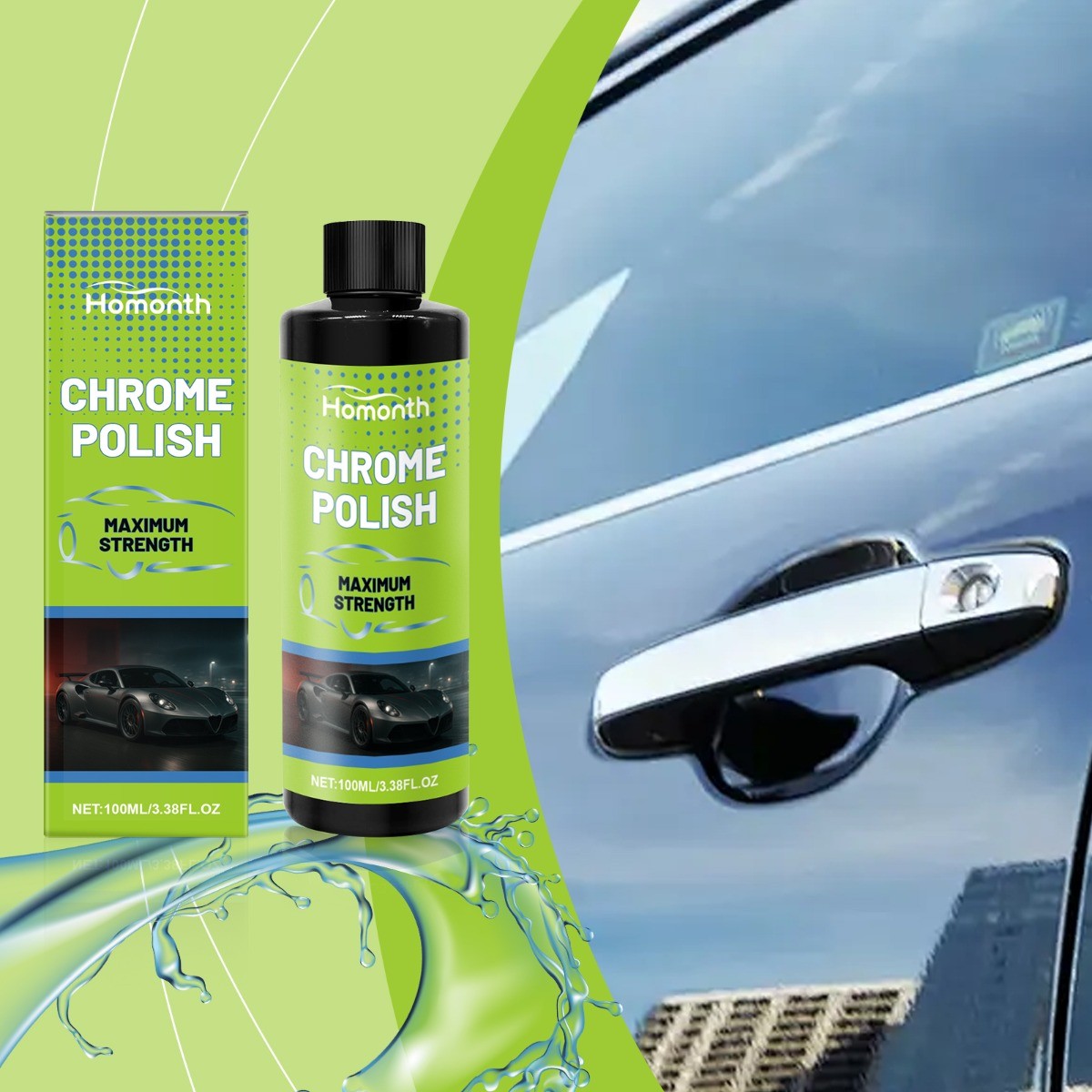 Car Metal Polish & Protectant, Cleaner Wax with Calcium Carbonate, All Cars