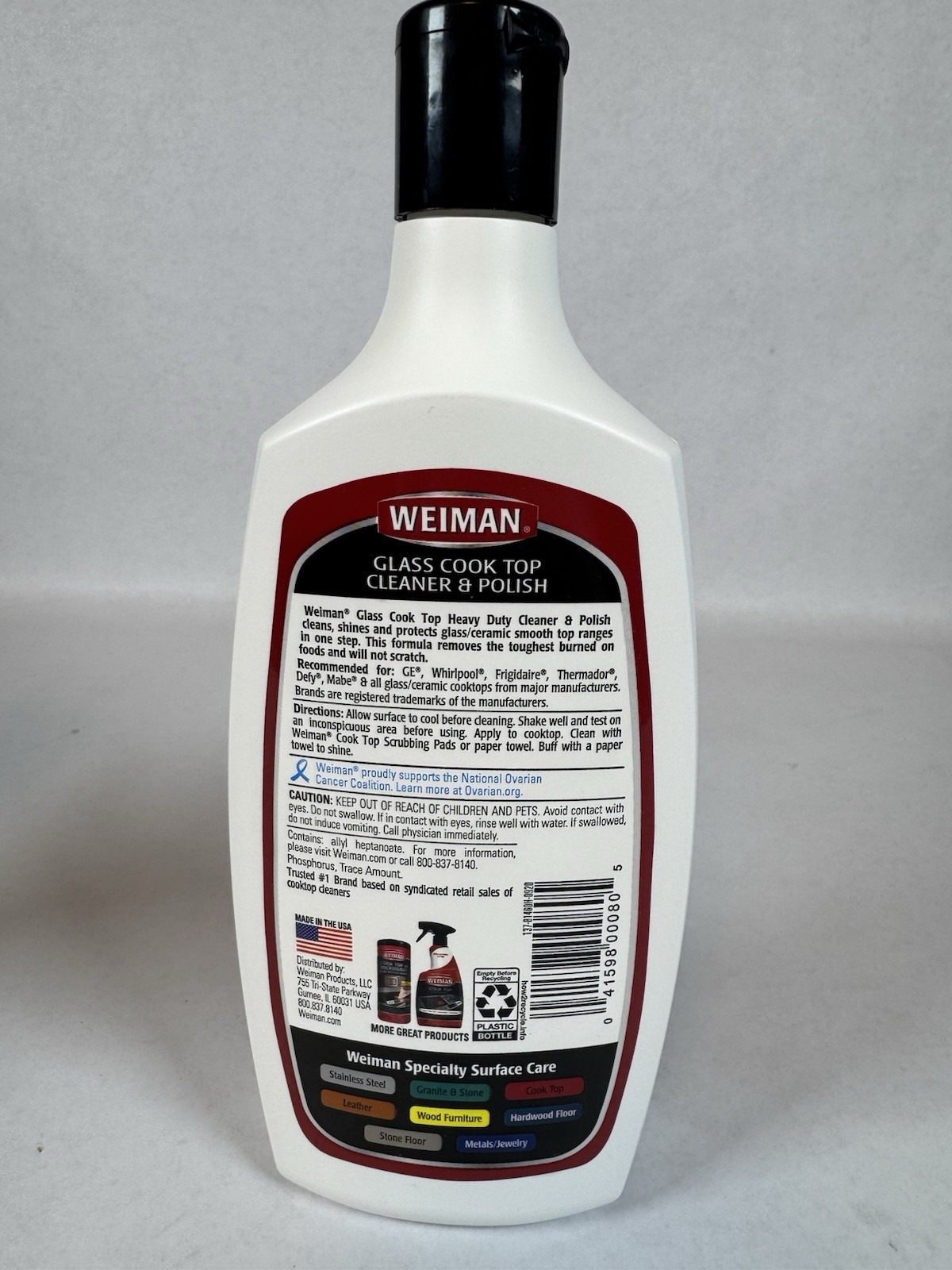 Weiman, Glass/Ceramic Stove Cooktop Cleaner & Polish, Heavy Duty, 20 oz, Full