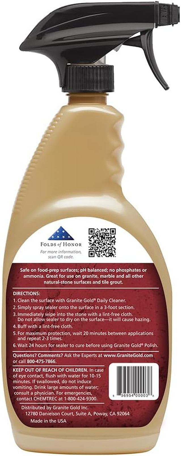 Daily Cleaner Spray 3-Pack with Sealer Spray 1-Pack for Granite, Marble, Travert