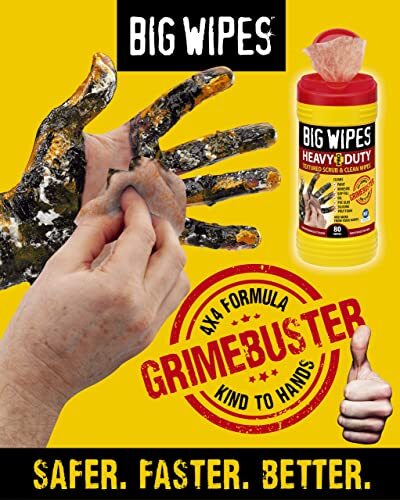 Heavy Duty Industrial Textured Scrubbing Wipes 80 Count pack Of 1 Heavyduty